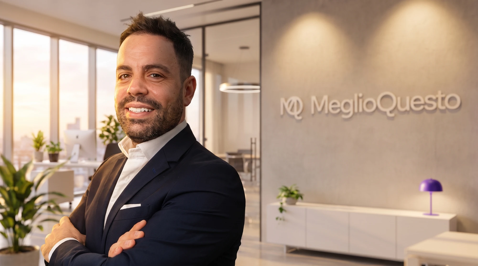 Un consulente MeglioQuesto nella sede dell'azienda